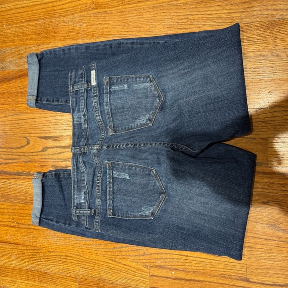 Trendy Distressed Skinny Jeans in Deep Blue - Picture 3 of 3